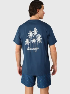 Clearance Brunotti Baye Heren T-shirt | Night Blue NightBlue
