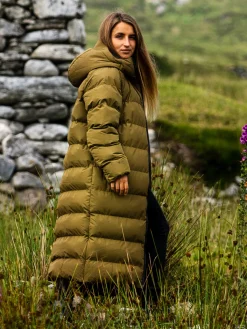 Sale Brunotti Bigsur Dames Lange Puffer Jas | Groen