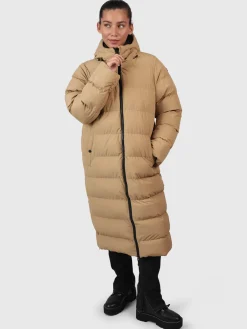 Sale Brunotti Bigsur Dames Lange Puffer Jas | Desert Beige