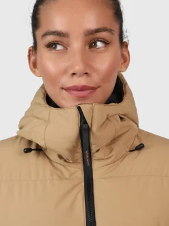 Sale Brunotti Bigsur Dames Lange Puffer Jas | Desert Beige