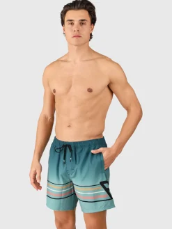 Clearance Brunotti Bru-conic-Stripe Men Swim Shorts | Bottle Green BottleGreen