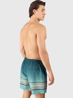 Clearance Brunotti Bru-conic-Stripe Men Swim Shorts | Bottle Green BottleGreen