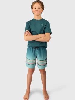 Outlet Brunotti Bru-conicy-Gradient Stripe Boys Swim Shorts | Bottle Green BottleGreen