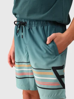Outlet Brunotti Bru-conicy-Gradient Stripe Boys Swim Shorts | Bottle Green BottleGreen