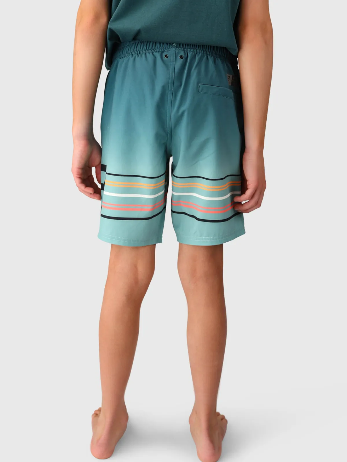 Outlet Brunotti Bru-conicy-Gradient Stripe Boys Swim Shorts | Bottle Green BottleGreen