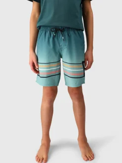 Outlet Brunotti Bru-conicy-Gradient Stripe Boys Swim Shorts | Bottle Green BottleGreen