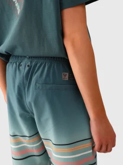 Outlet Brunotti Bru-conicy-Gradient Stripe Boys Swim Shorts | Bottle Green BottleGreen