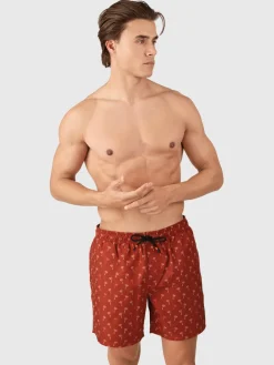 Discount Brunotti Cester-Mini Men Swim Shorts | Mini Palm Aqua Arabian Spice