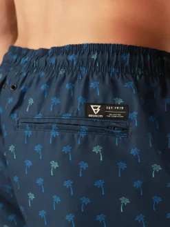 Outlet Brunotti Cester-Mini Men Swim Shorts | Mini Palm Aqua Night Blue