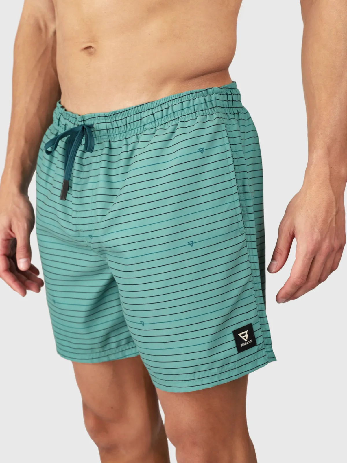 Fashion Brunotti Cester-Stripe Heren Zwemshort | Bottle Green BottleGreen