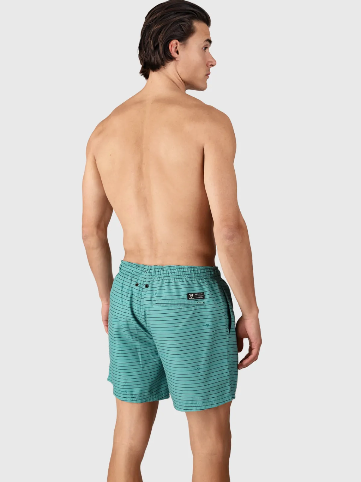 Fashion Brunotti Cester-Stripe Heren Zwemshort | Bottle Green BottleGreen