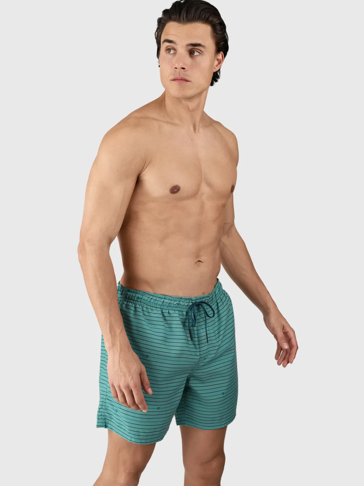Fashion Brunotti Cester-Stripe Heren Zwemshort | Bottle Green BottleGreen