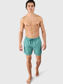 Fashion Brunotti Cester-Stripe Heren Zwemshort | Bottle Green BottleGreen