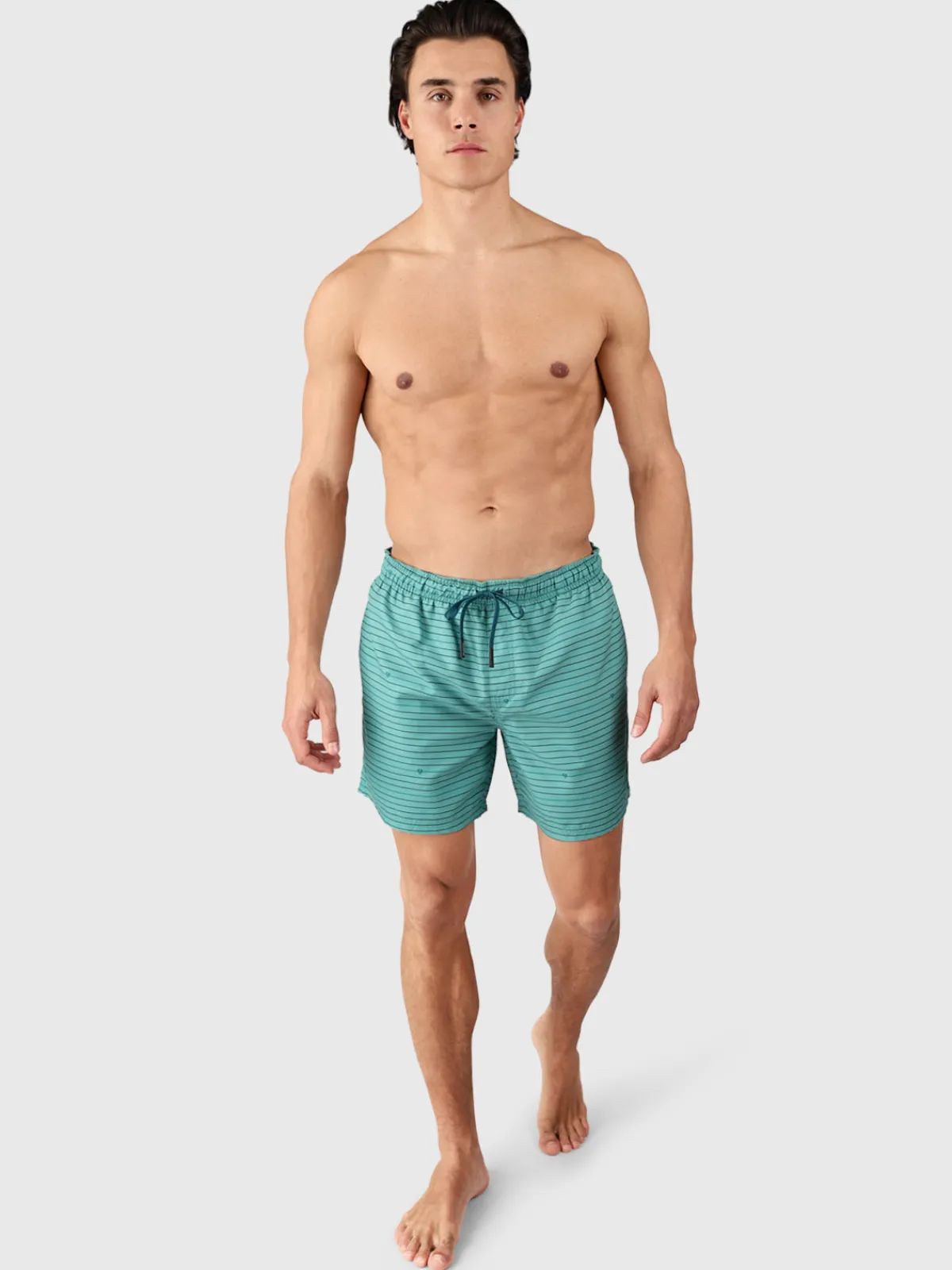 Fashion Brunotti Cester-Stripe Heren Zwemshort | Bottle Green BottleGreen
