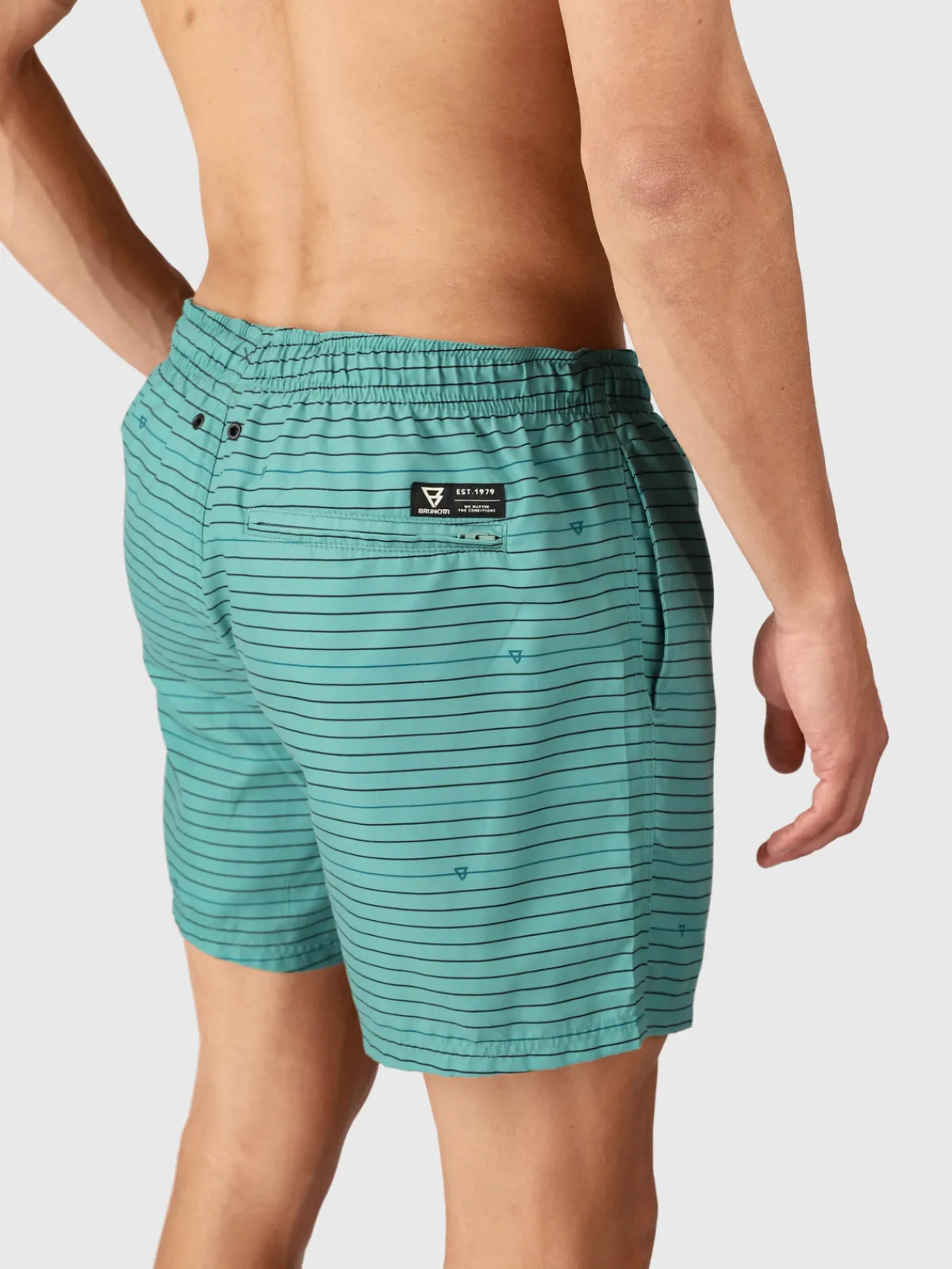 Fashion Brunotti Cester-Stripe Heren Zwemshort | Bottle Green BottleGreen