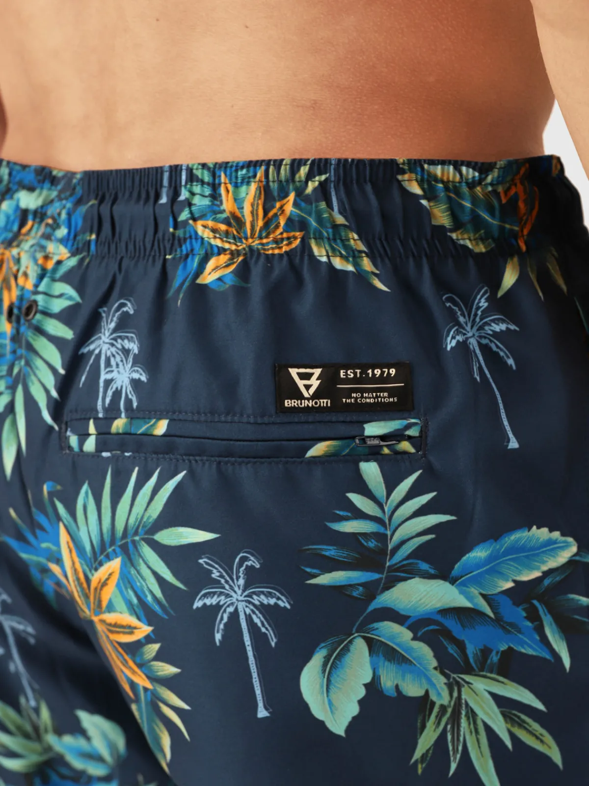 Hot Brunotti Cester-Tropicana Heren Zwemshort | Night Blue NightBlue