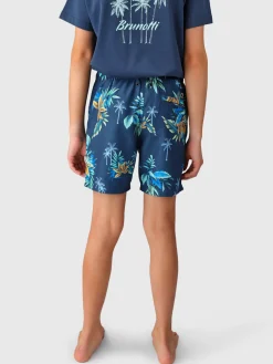 Online Brunotti Cestery-Tropical Boys Swim Shorts | Night Blue
