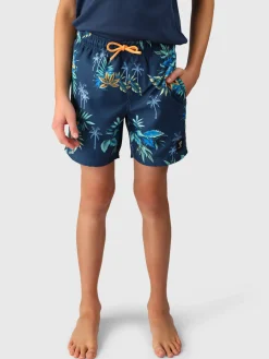 Online Brunotti Cestery-Tropical Boys Swim Shorts | Night Blue