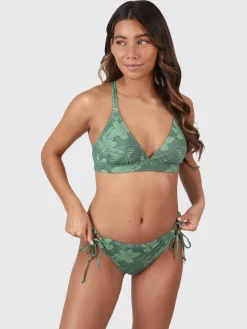 Outlet Brunotti Delphina-Leaf Women Bralette Bikini Top | Juniper