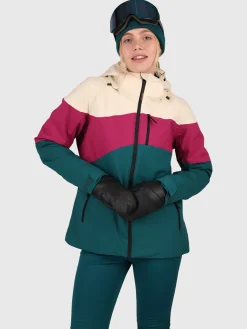 Outlet Brunotti Fastonia Dames Ski Jas | Evergreen Evergreen,MagentaenCanvasGreenenPink