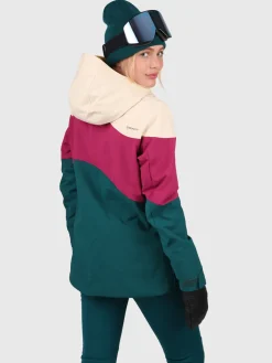 Outlet Brunotti Fastonia Dames Ski Jas | Evergreen Evergreen,MagentaenCanvasGreenenPink