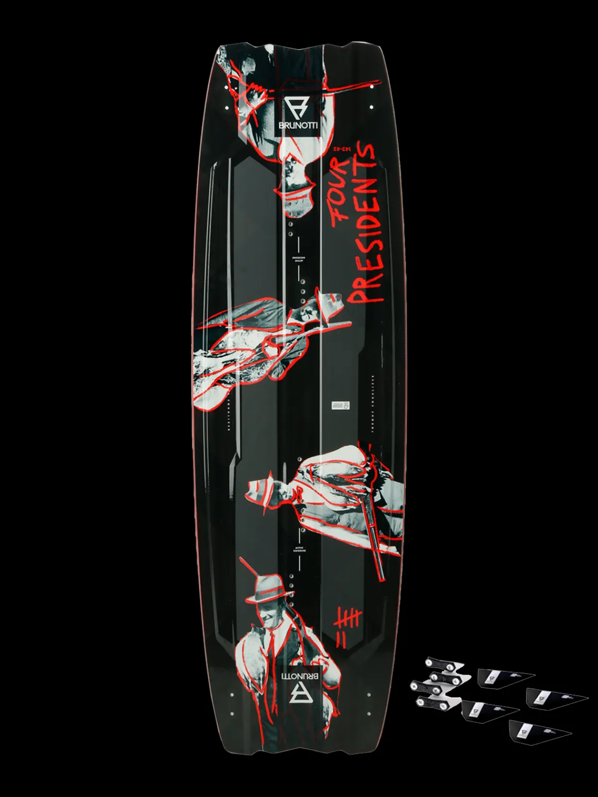 Clearance Brunotti Four Presidents Hawk+G10Fins Uni Kiteboard