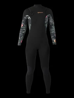 Clearance Brunotti Glow-Fullsuit-5/3-Tropic Dames Wetsuit | Groen ZwartenGroen