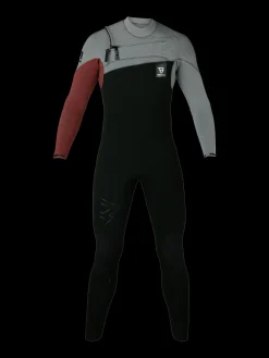 Outlet Brunotti Gravity Fullsuit 4/3 mm Heren Wetsuit | Zwart + Grijs Zwart,GrijsenRood