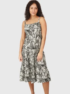 Best Brunotti Grenadine-Hawai Dames Maxi Jurk | Zwart