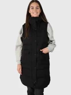 Outlet Brunotti Kalani Dames Lange  Puffer Bodywarmer | Zwart