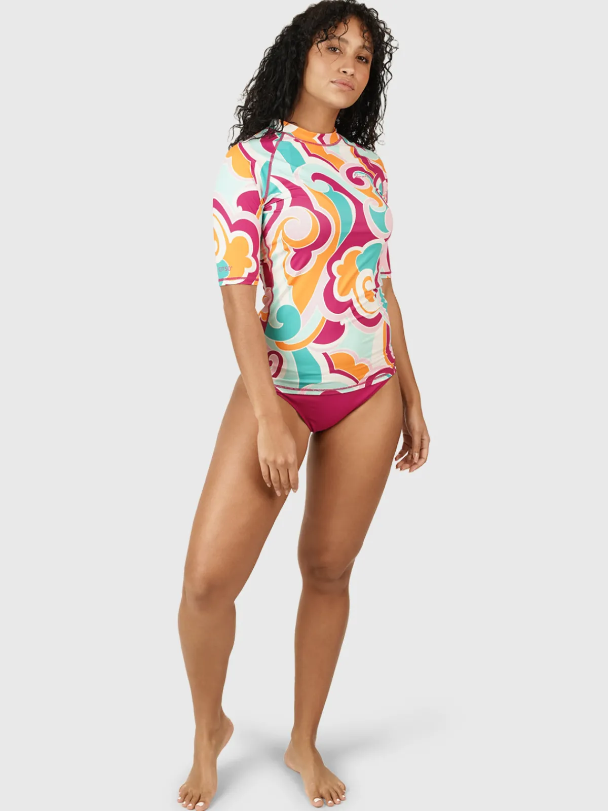 Hot Brunotti Linea-Swirl Dames Rashguard | Multi Color Oranje,Pink,GroenenWit