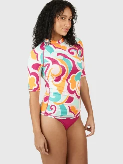Hot Brunotti Linea-Swirl Dames Rashguard | Multi Color Oranje,Pink,GroenenWit