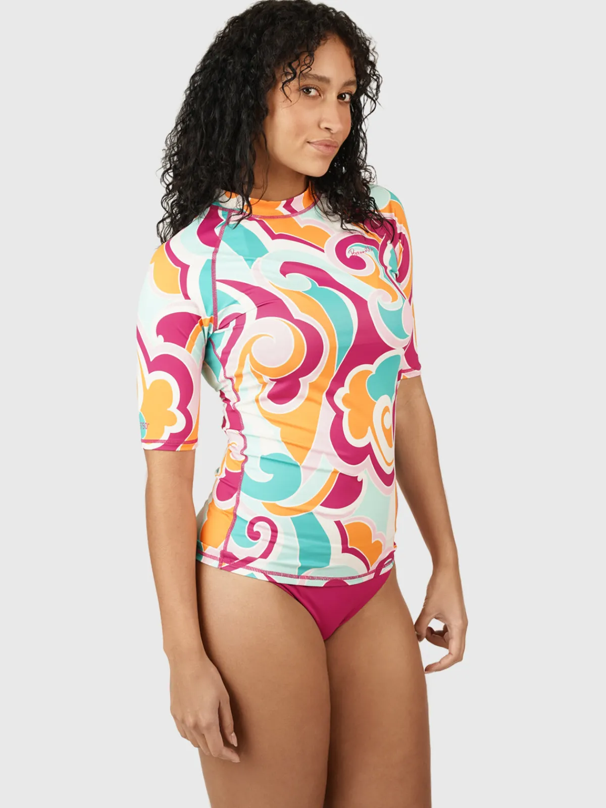 Hot Brunotti Linea-Swirl Dames Rashguard | Multi Color Oranje,Pink,GroenenWit