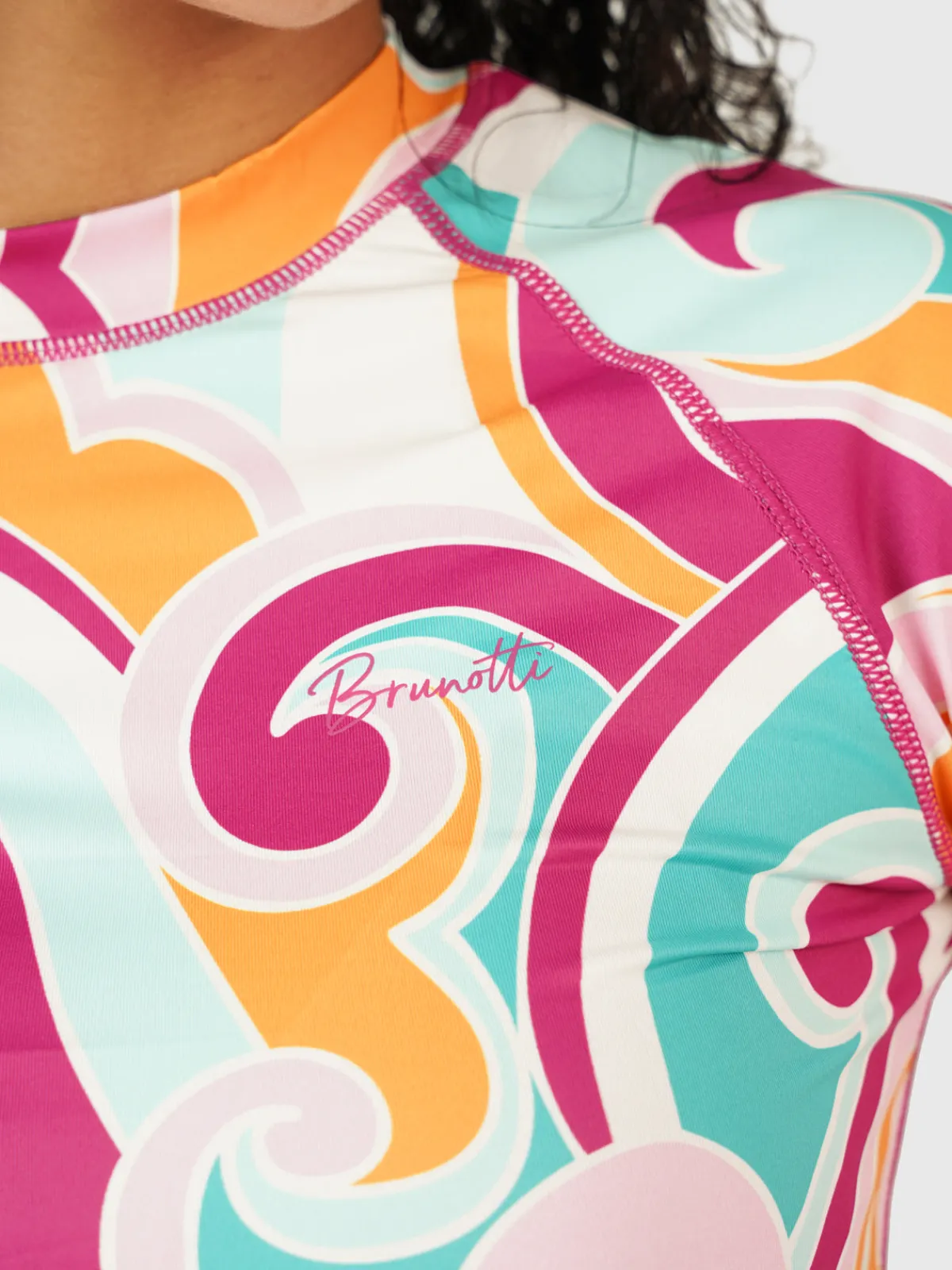 Hot Brunotti Linea-Swirl Dames Rashguard | Multi Color Oranje,Pink,GroenenWit