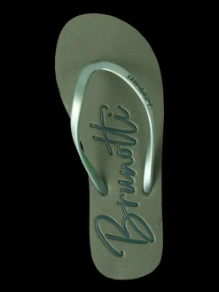 Fashion Brunotti Logo Dames Flip Flops | Sage Green
