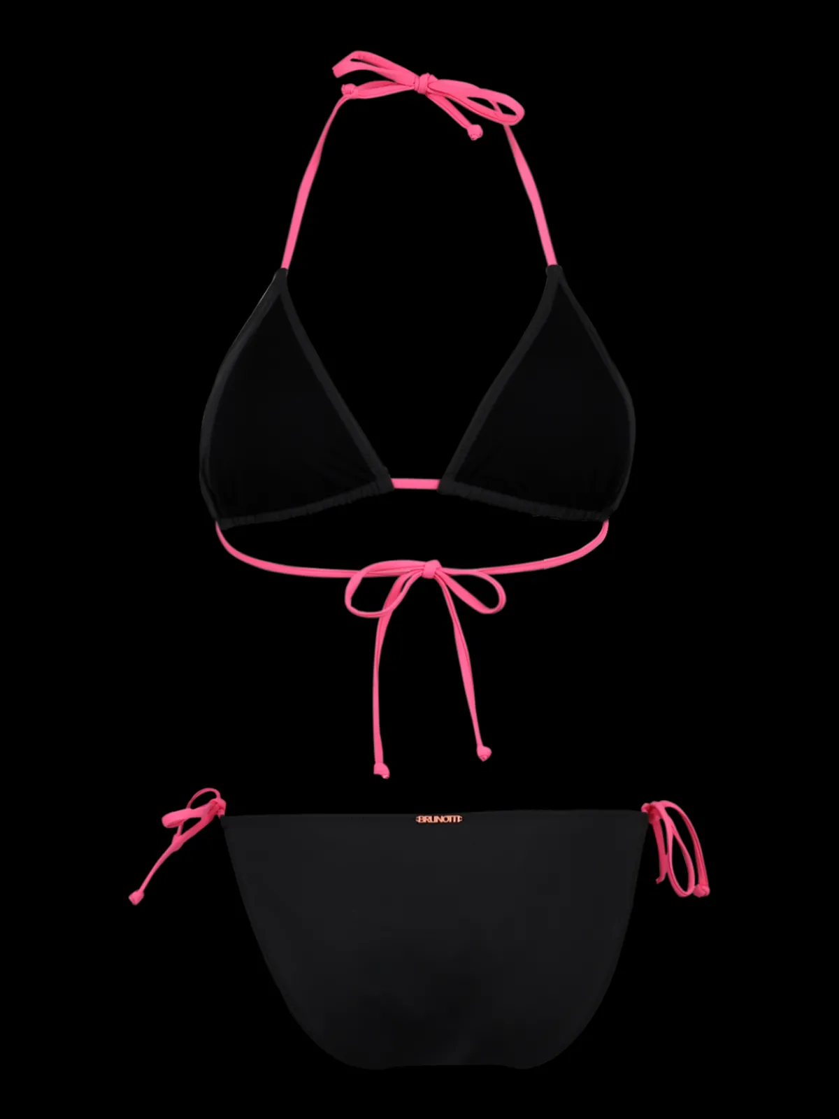 Sale Brunotti Lolly Dames Triangel Bikini Set | Black BlackenShockingPink