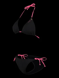 Sale Brunotti Lolly Dames Triangel Bikini Set | Black BlackenShockingPink