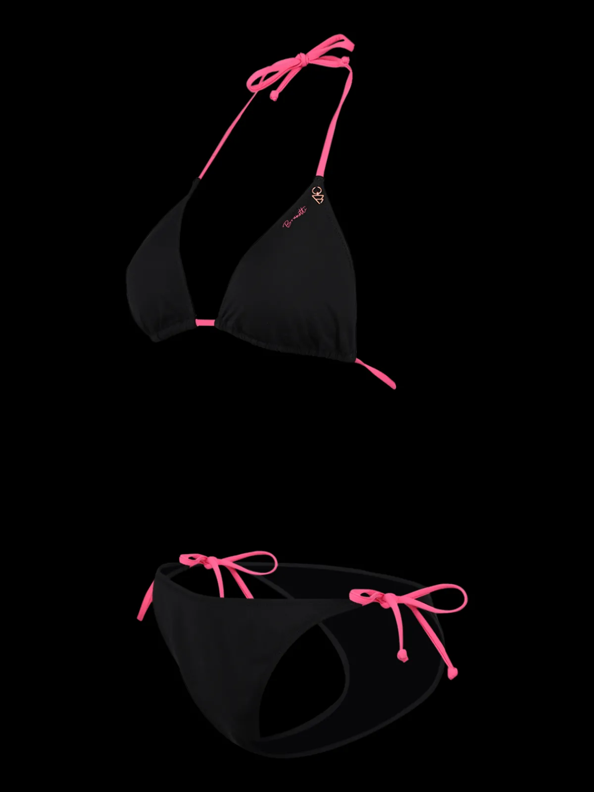 Sale Brunotti Lolly Dames Triangel Bikini Set | Black BlackenShockingPink