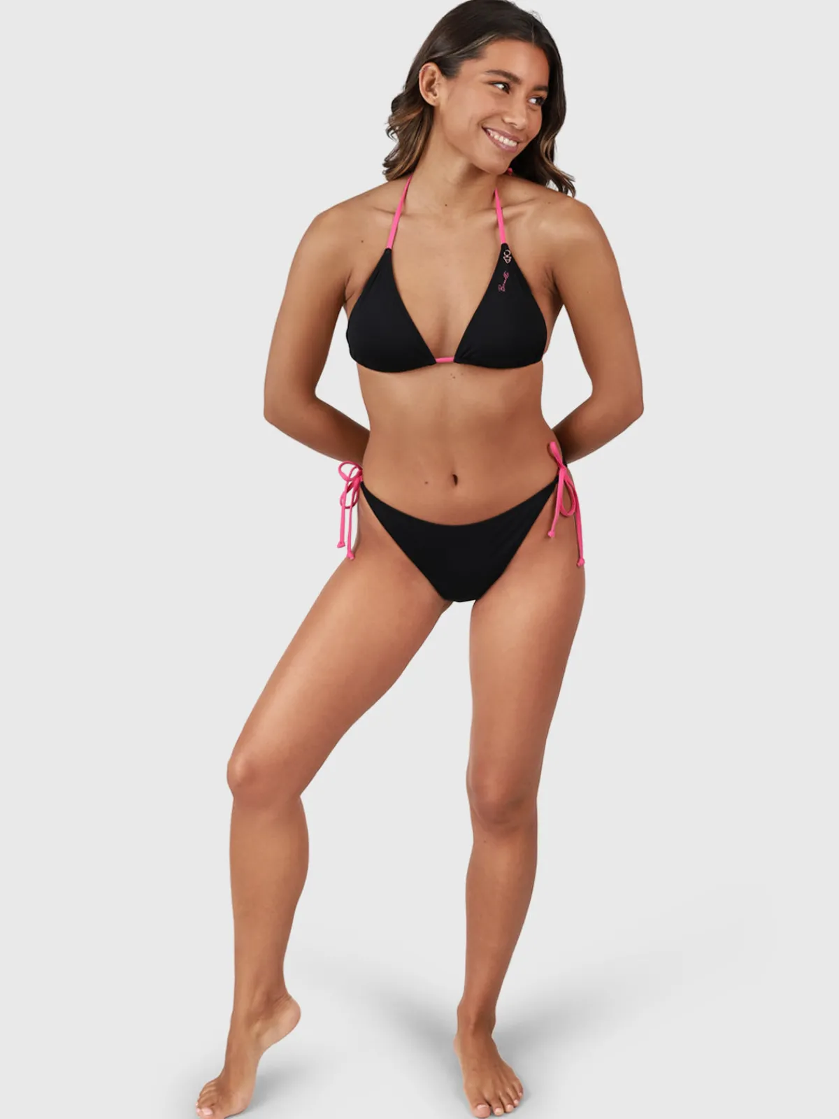 Sale Brunotti Lolly Dames Triangel Bikini Set | Black BlackenShockingPink