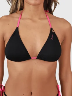 Sale Brunotti Lolly Dames Triangel Bikini Set | Black BlackenShockingPink