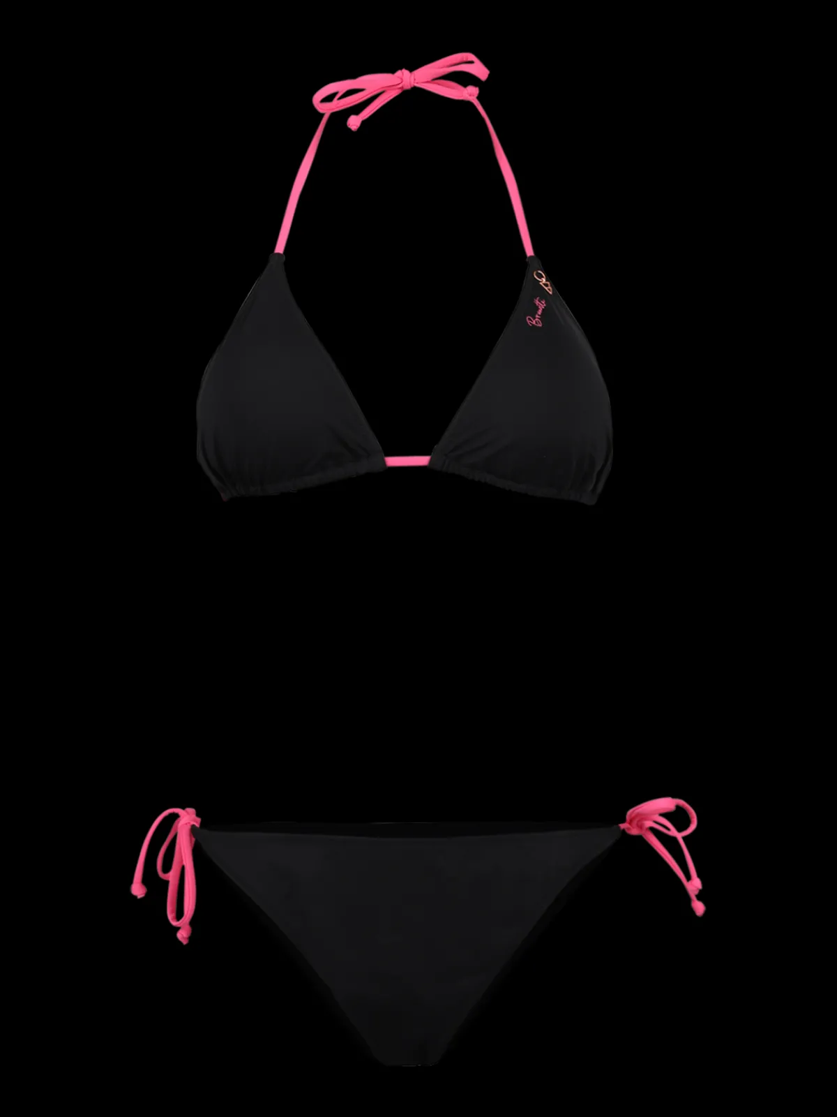 Sale Brunotti Lolly Dames Triangel Bikini Set | Black BlackenShockingPink