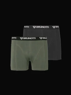 Fashion Brunotti Sido 2-pack Heren Boxershorts | Groen + Zwart ZwartenGroen