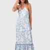 Sale Brunotti Siena-Floral Swirl Dames Maxi Jurk | Bluebell