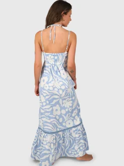 Sale Brunotti Siena-Floral Swirl Dames Maxi Jurk | Bluebell