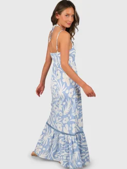 Sale Brunotti Siena-Floral Swirl Dames Maxi Jurk | Bluebell