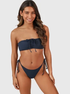 Hot Brunotti Suus-Rib Dames Bikini Bandeau Top | Indigo Blue IndigoBlue