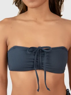 Hot Brunotti Suus-Rib Dames Bikini Bandeau Top | Indigo Blue IndigoBlue