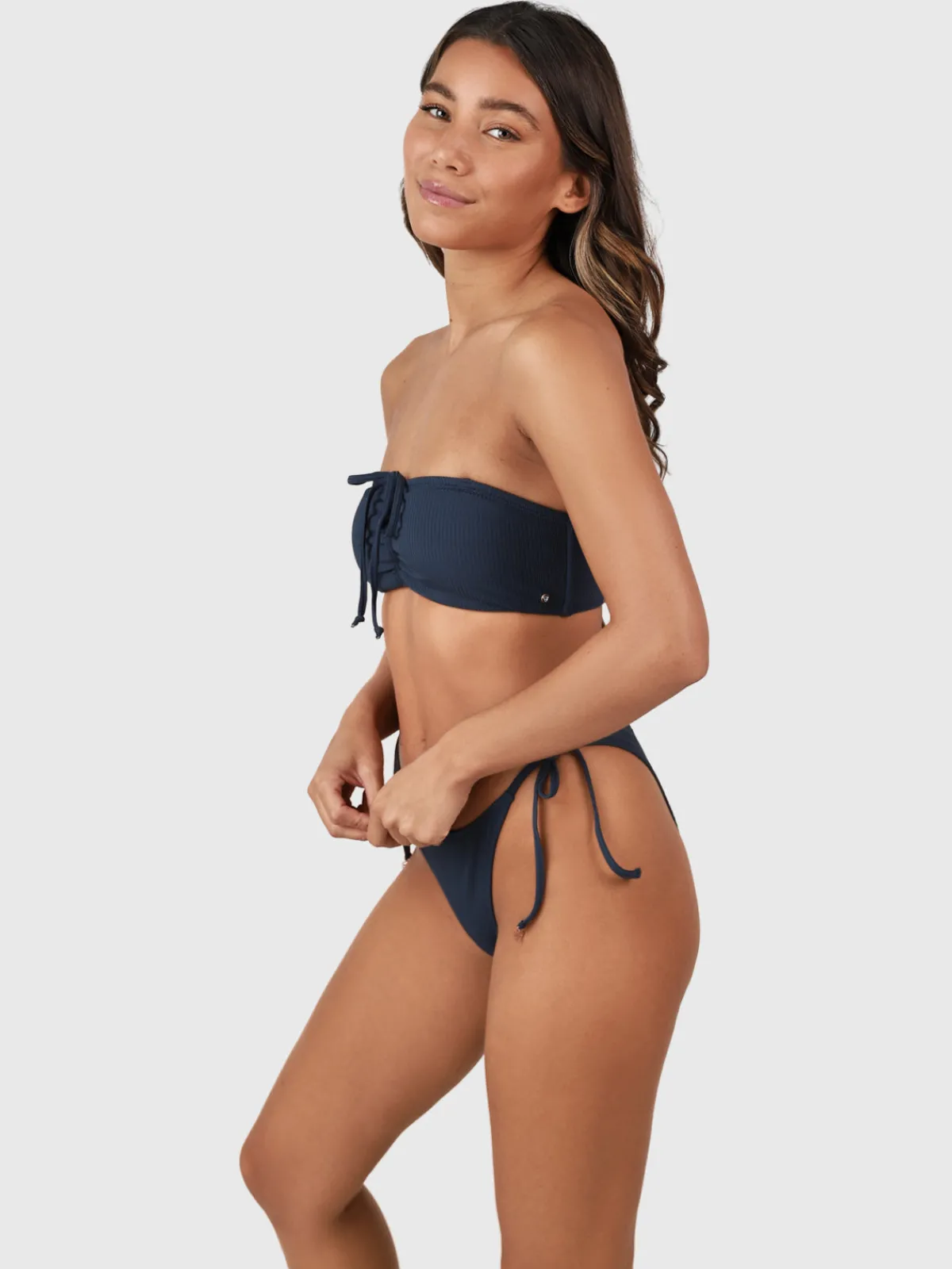Hot Brunotti Suus-Rib Dames Bikini Bandeau Top | Indigo Blue IndigoBlue