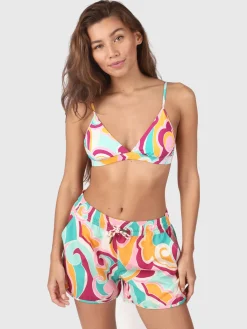 Online Brunotti Toluca-Swirl Dames Zwemshort | Multi Color Oranje,Pink,GroenenWit