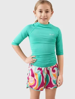 Discount Brunotti Tulya-Swirl Meisjes Zwemshort | Multi Color Oranje,Pink,GroenenWit